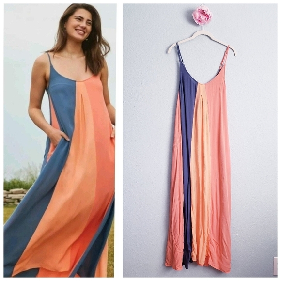 Skye Mixin It Up Colorblock Gauze Maxi Dress